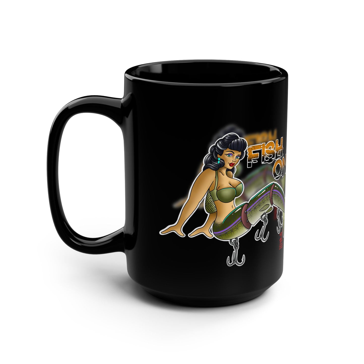 Fish On (Black Mug, 15oz)