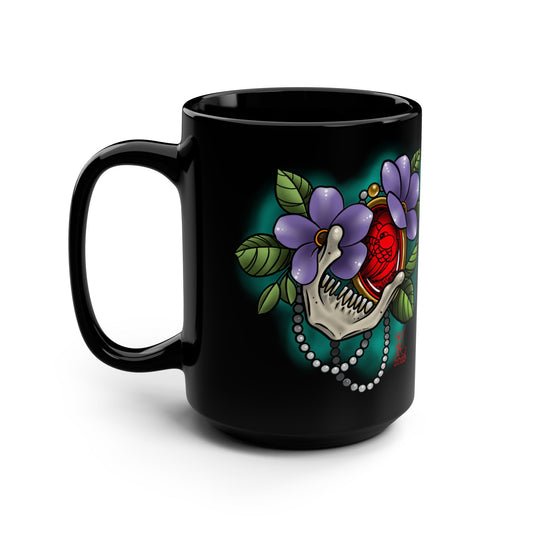A jaw full (Black Mug, 15oz)