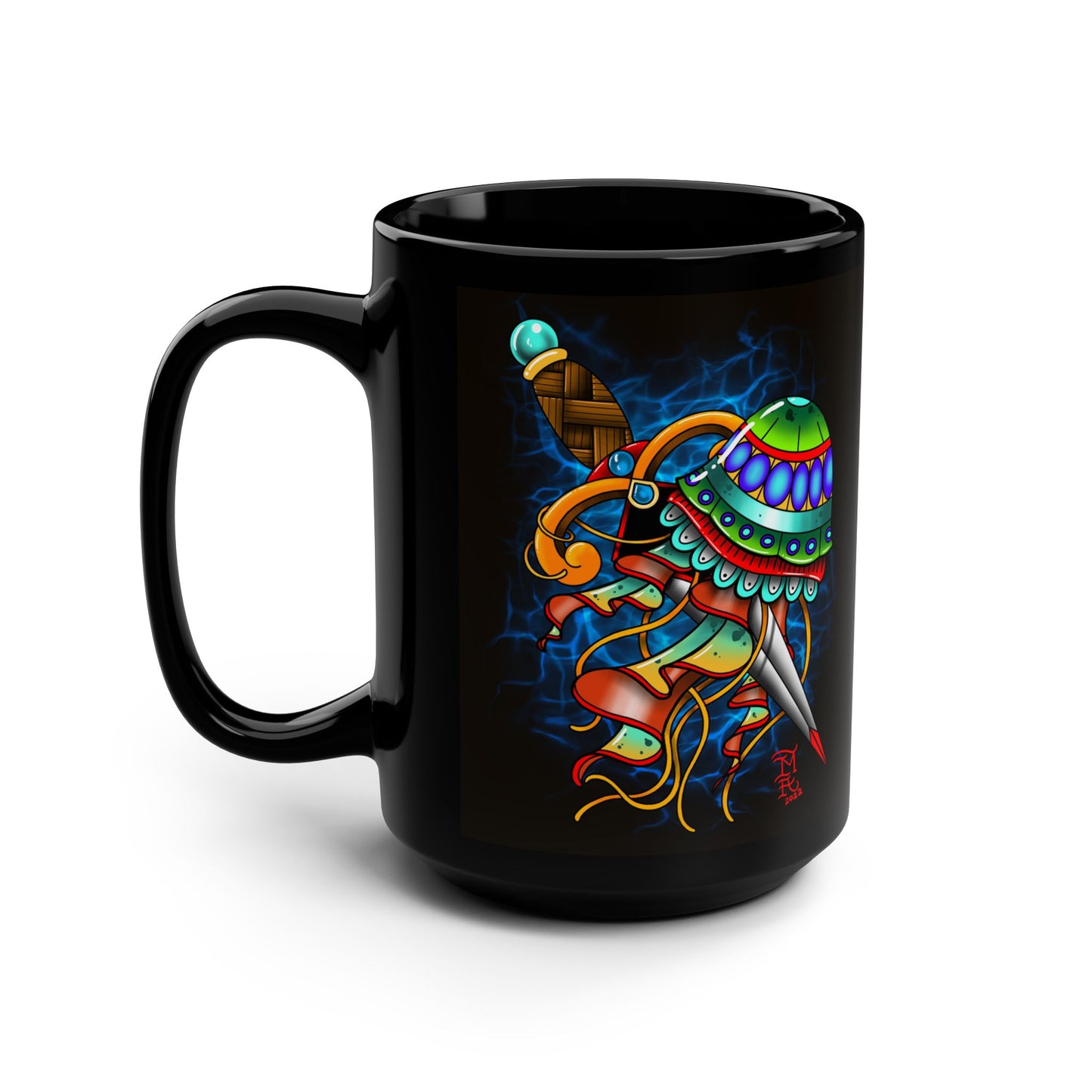 Jelly sea (Black Mug, 15oz)