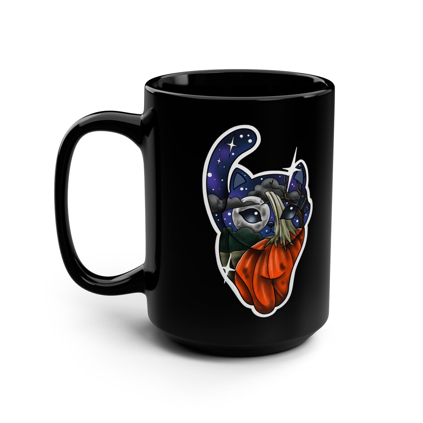 Haunted night (Black Mug, 15oz)