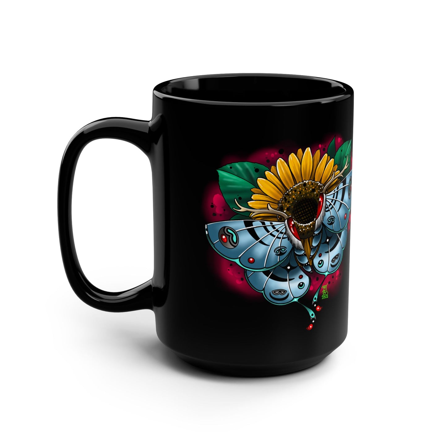 Night flower (Black Mug, 15oz)