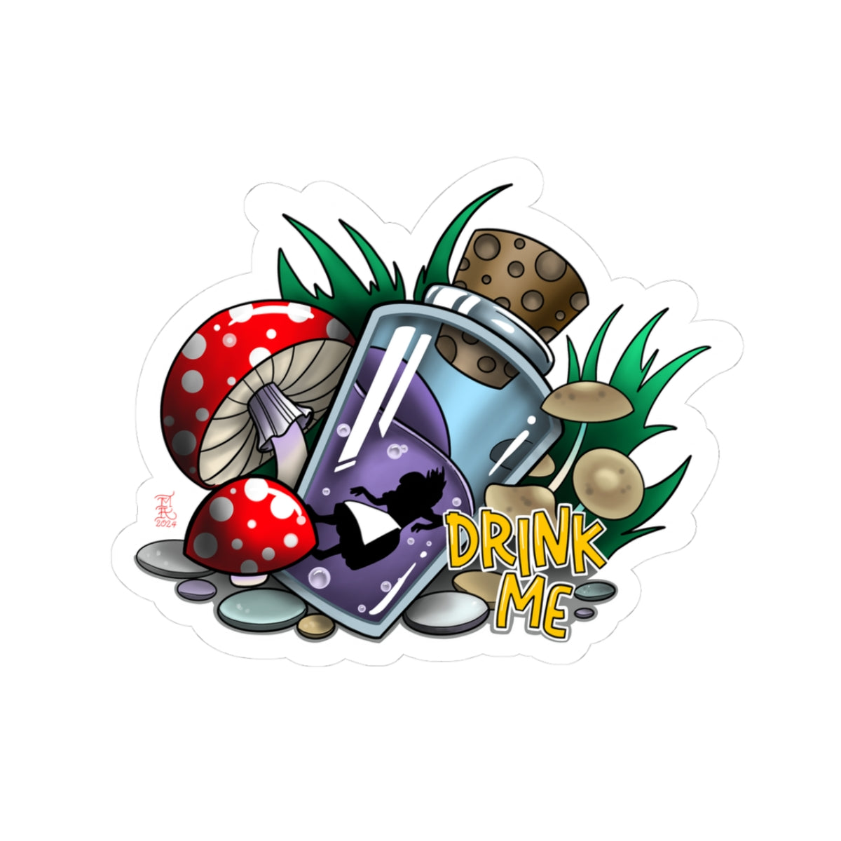 Drink me sticker